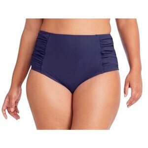 L.L.Bean Women's Shaping Swimwear High-Waist Brief Navy blue women’s 12R UPF 50+